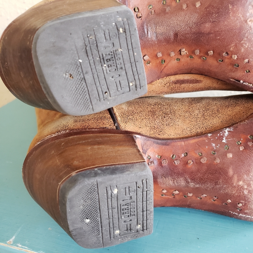 Corral 8.5 Distressed Naham Brown Cowgirl Boots - Picture 16 of 16